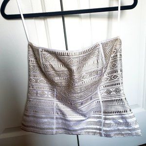 White House Black Market Gold and White Corset